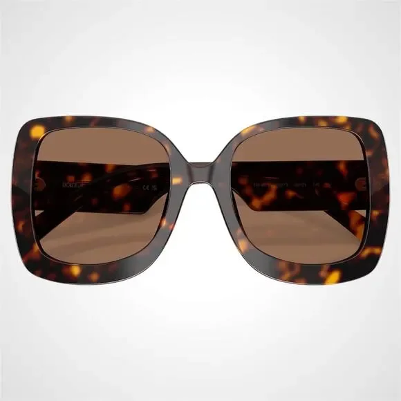 New Dolce & Gabbana Sunglasses Brown Havana Square Gold  display picture 2